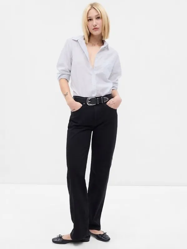 Metallic Stripe Perfect Shirt sold by GAP