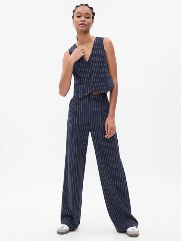 High Rise Pleated Wide-Leg Trousers sold by GAP
