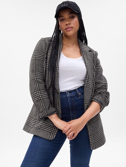 Plaid Wool Blazer sold by GAP product image thumbnail 4