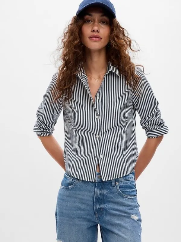 Organic Cotton Fitted Cropped Shirt sold by GAP