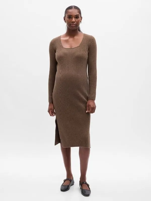 Maternity CashSoft Rib Midi Sweater Dress sold by GAP