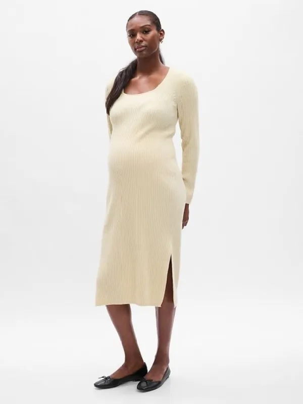 Maternity CashSoft Rib Midi Sweater Dress sold by GAP