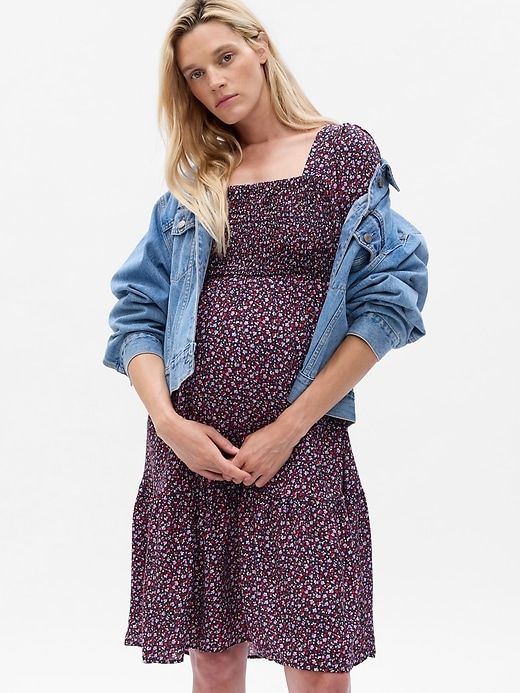 Maternity Smocked Midi Dress sold by GAP product image thumbnail 3