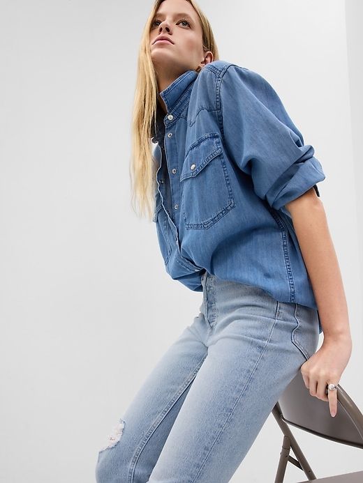 High Rise Cheeky Straight Jeans sold by GAP product image thumbnail 3
