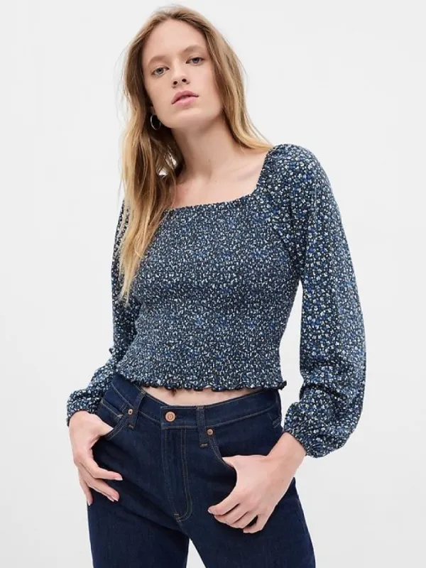 Smocked Cropped Top sold by GAP