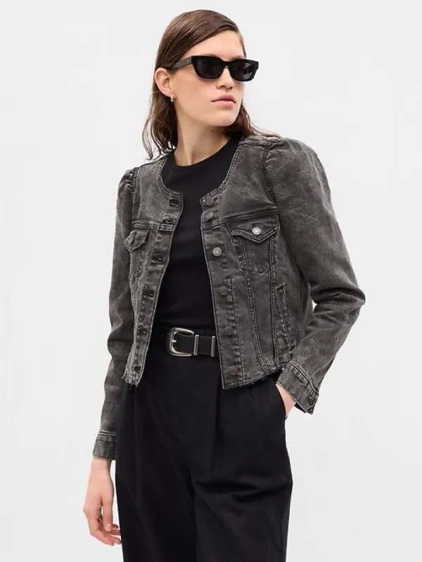 Puff Sleeve Denim Jacket sold by GAP