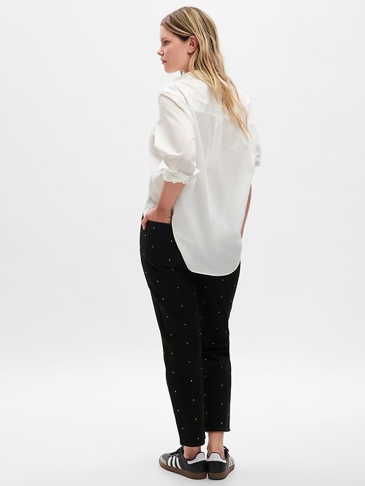 High Rise Rhinestone Cheeky Straight Jeans sold by GAP product image thumbnail 5