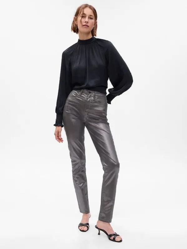 High Rise Metallic Vintage Slim Jeans sold by GAP