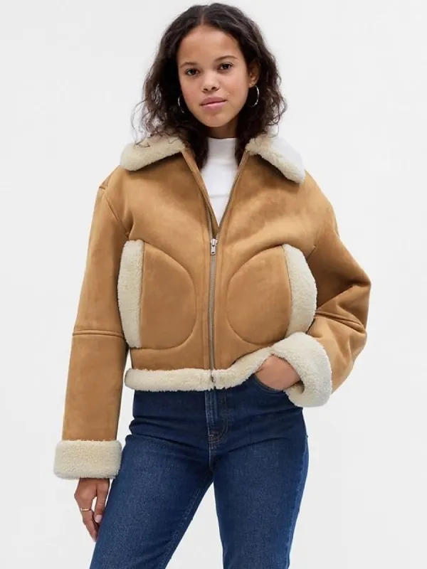 Vegan Suede Sherpa-Trim Jacket sold by GAP