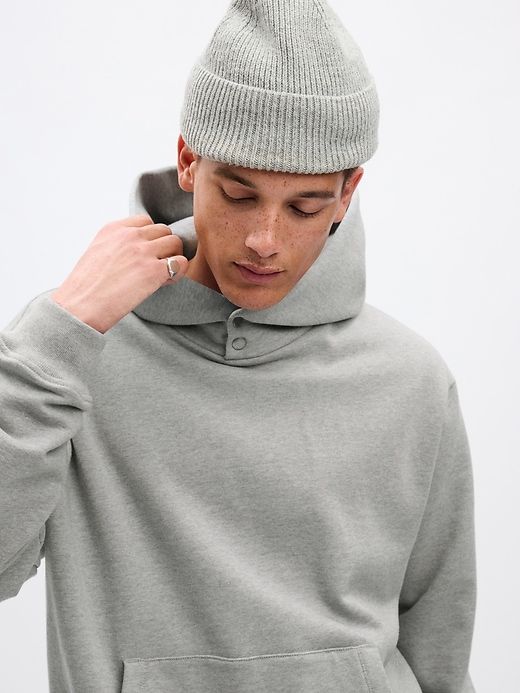 Snap-Button Heavyweight Hoodie sold by GAP product image thumbnail 3