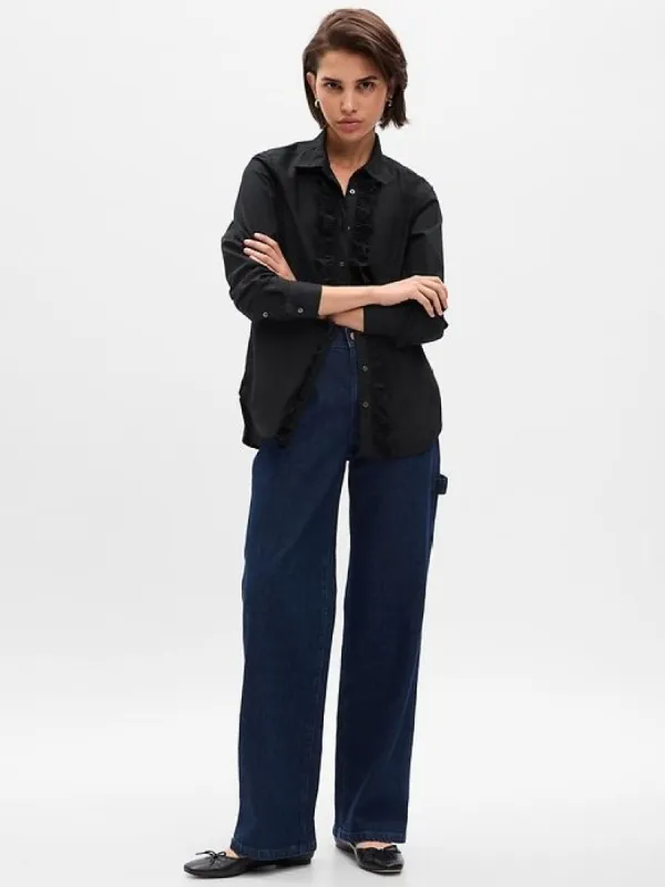 Eyelet Ruffle Perfect Shirt sold by GAP