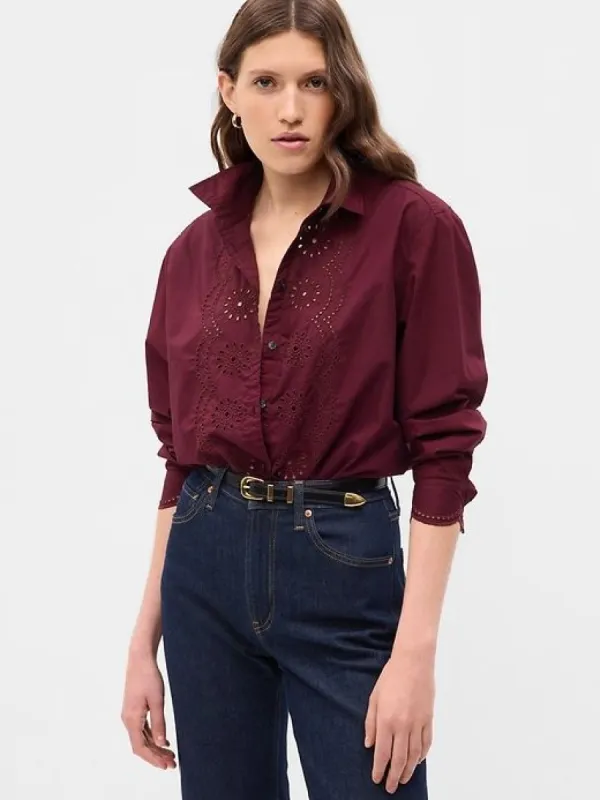 Eyelet Cropped Shirt sold by GAP