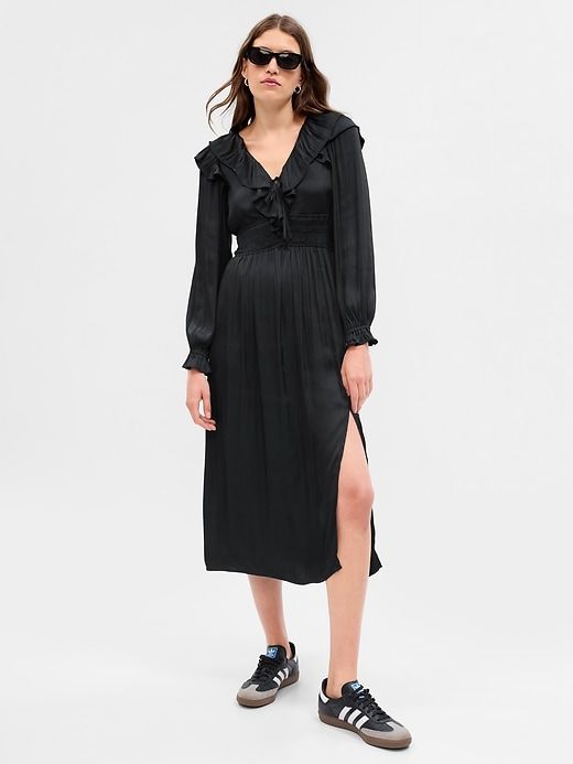 Satin Ruffle Midi Dress sold by GAP