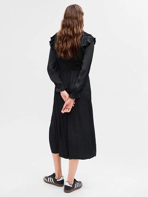 Satin Ruffle Midi Dress sold by GAP product image thumbnail 2