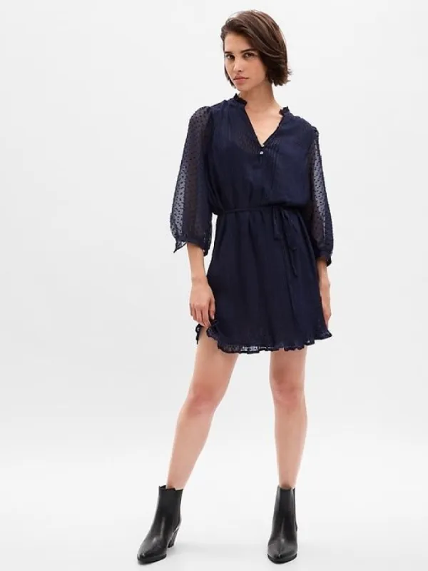 Swiss Dot Pleated Mini Dress sold by GAP