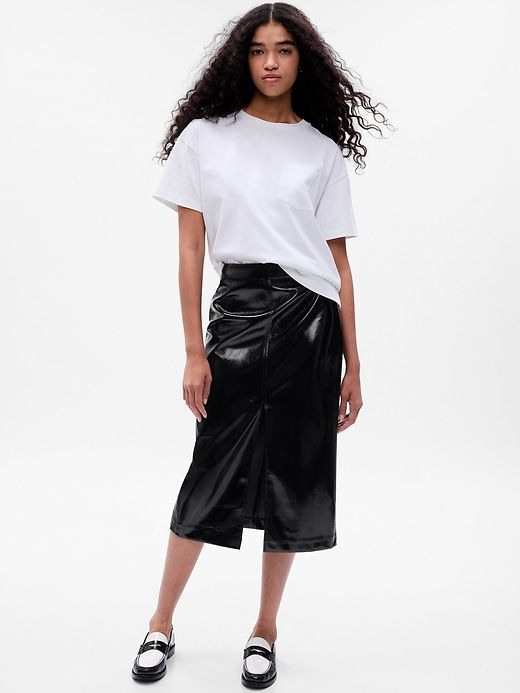 Vegan Leather Midi Skirt sold by GAP