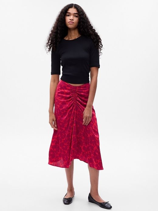 Ruched Floral Midi Skirt sold by GAP