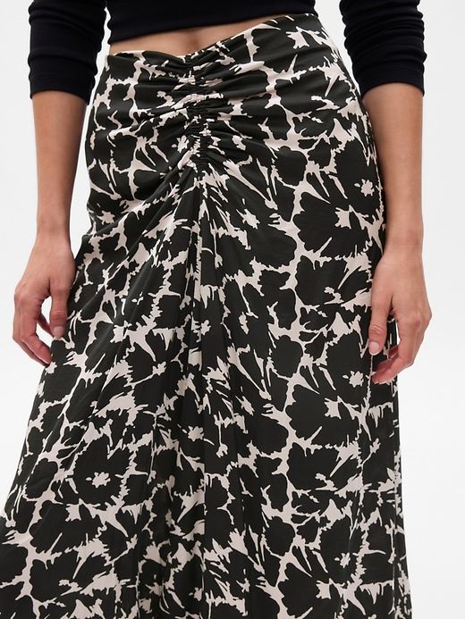 Ruched Floral Midi Skirt sold by GAP product image thumbnail 4