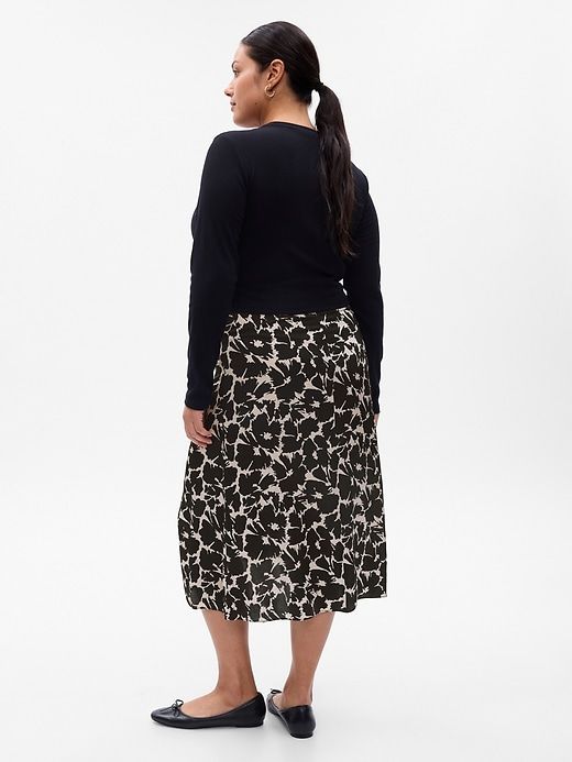 Ruched Floral Midi Skirt sold by GAP product image thumbnail 5