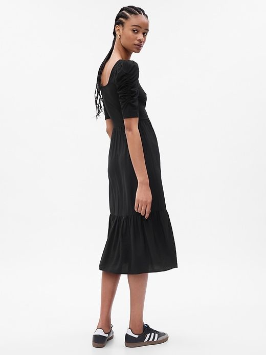 Ruched Tiered Midi Dress sold by GAP product image thumbnail 2