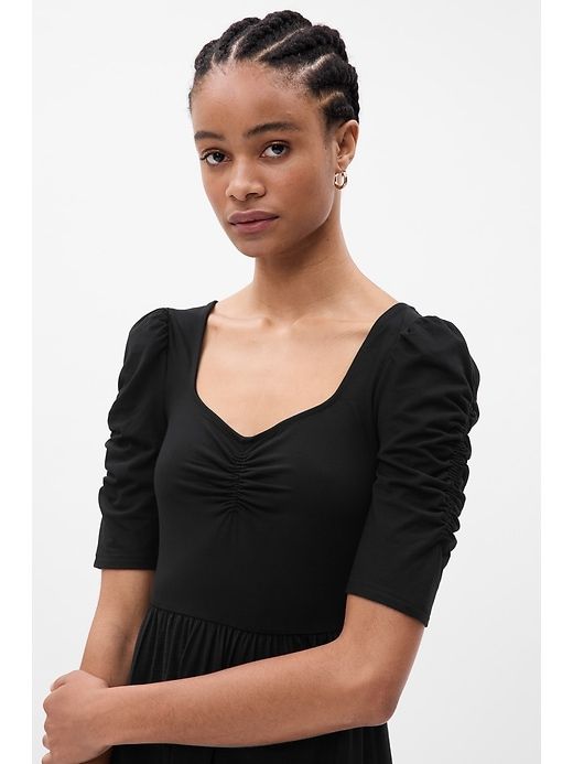 Ruched Tiered Midi Dress sold by GAP product image thumbnail 3