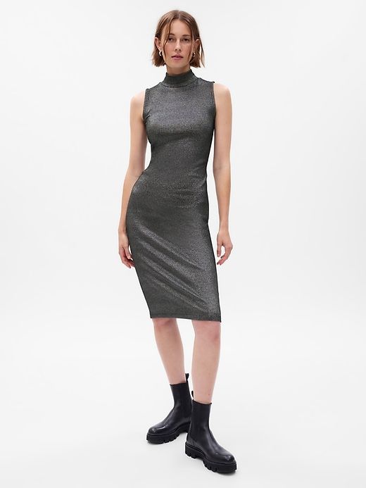Metallic Mockneck Midi Dress sold by GAP