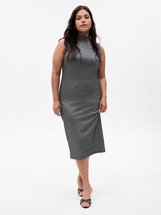 Metallic Mockneck Midi Dress sold by GAP product image thumbnail 4