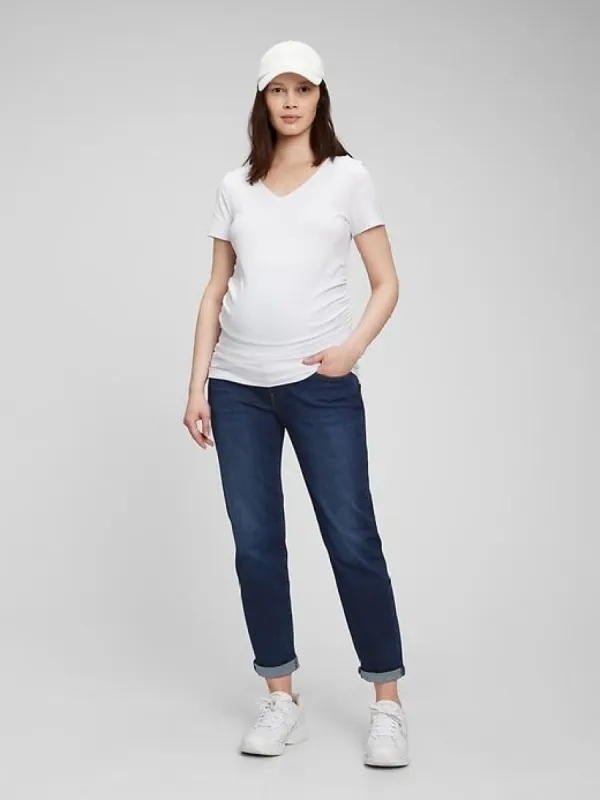 Maternity True Waistband Full Panel Girlfriend Jeans sold by GAP