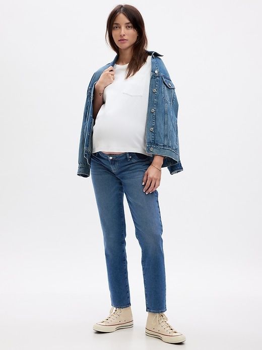 Maternity Inset Panel Girlfriend Jeans sold by GAP