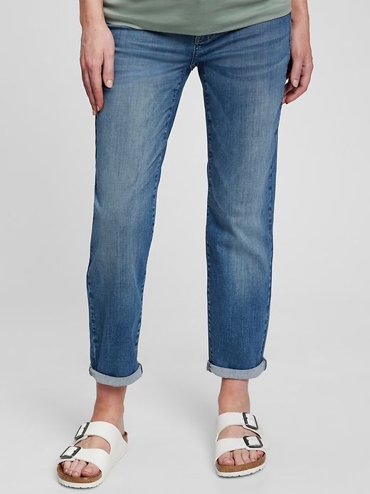 Maternity Inset Panel Girlfriend Jeans sold by GAP product image thumbnail 4