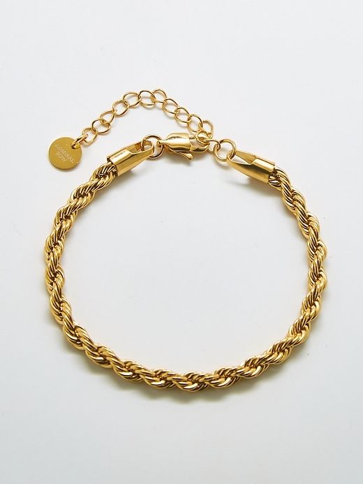 Gold Thick Rope Chain Bracelet sold by GAP