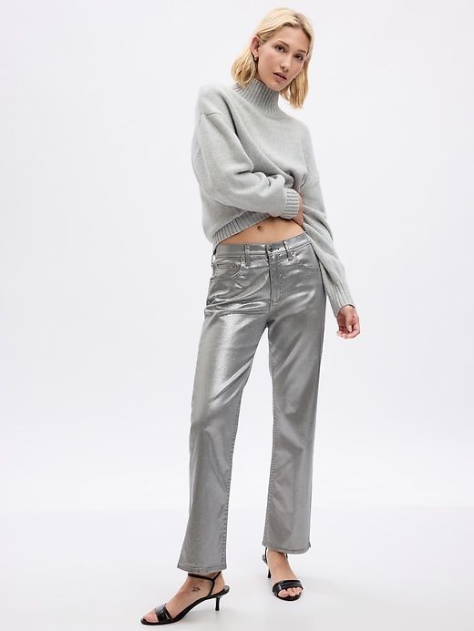 Mid Rise Metallic '90s Loose Jeans sold by GAP product image thumbnail 3
