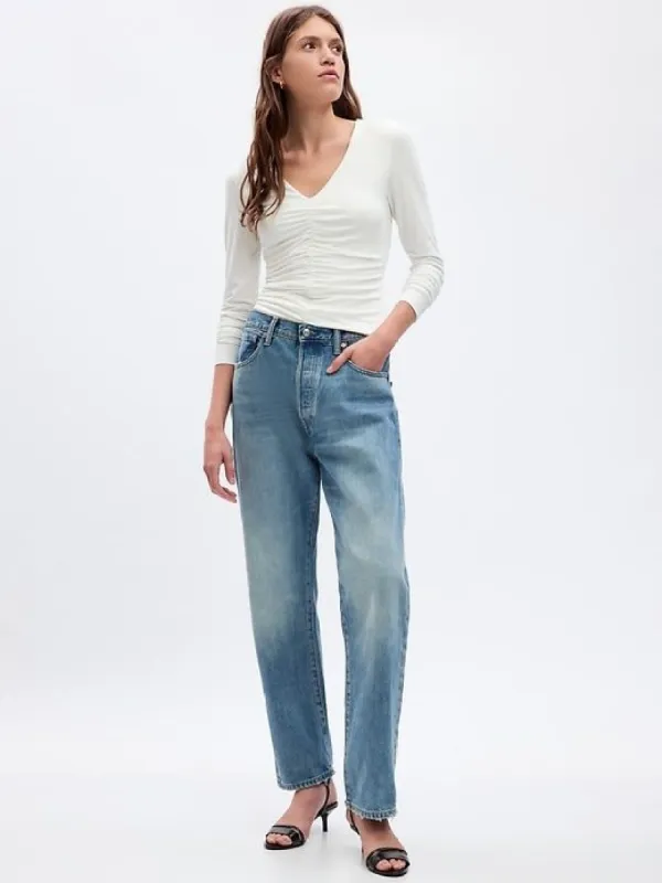 Ruched V-Neck T-Shirt sold by GAP