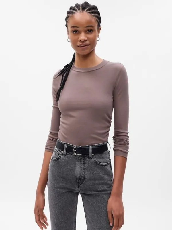 Mini Rib Ruched T-Shirt sold by GAP