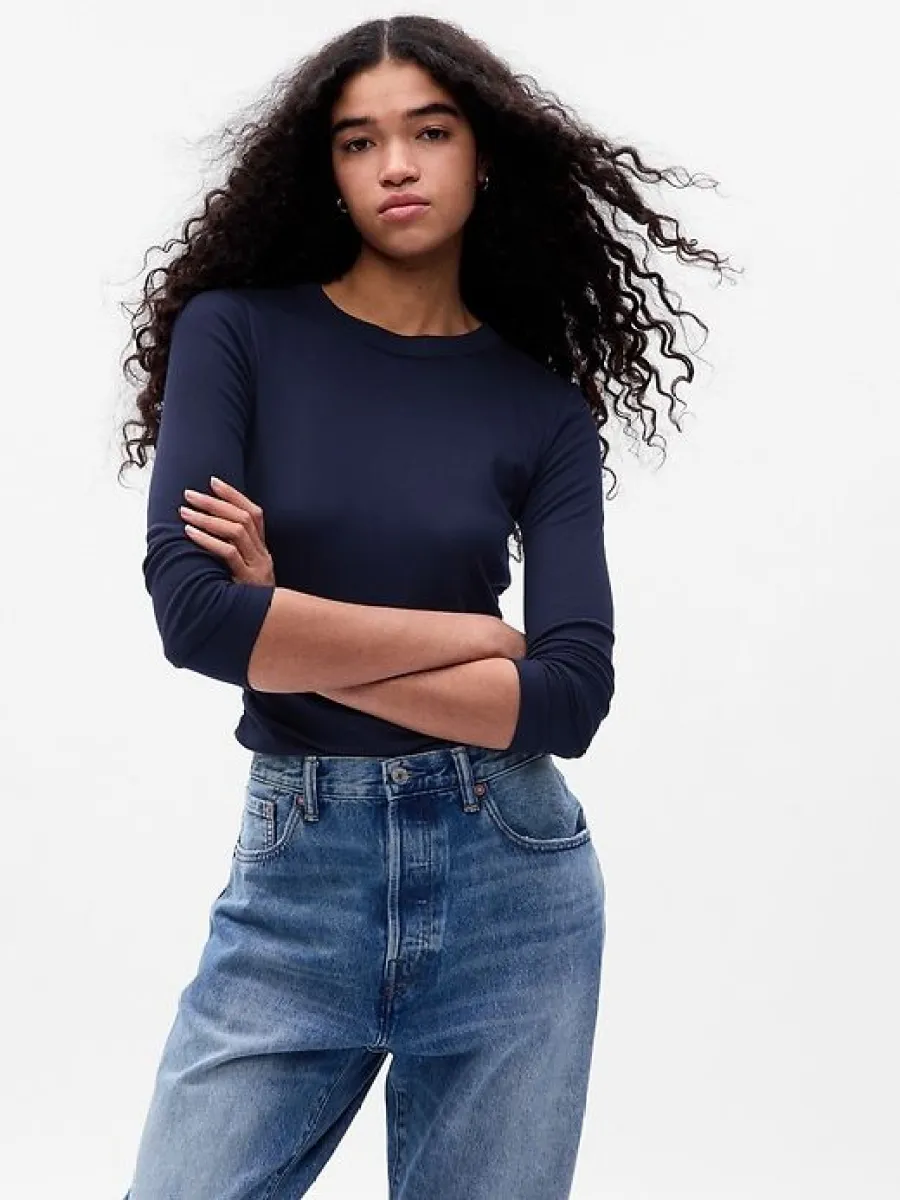 Mini Rib Ruched T-Shirt sold by GAP
