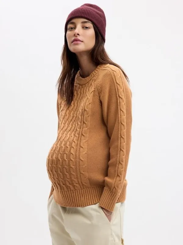 Maternity Cable-Knit Sweater sold by GAP