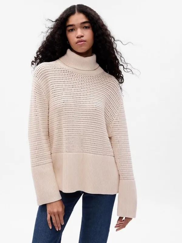 24/7 Split-Hem Crochet Sweater sold by GAP