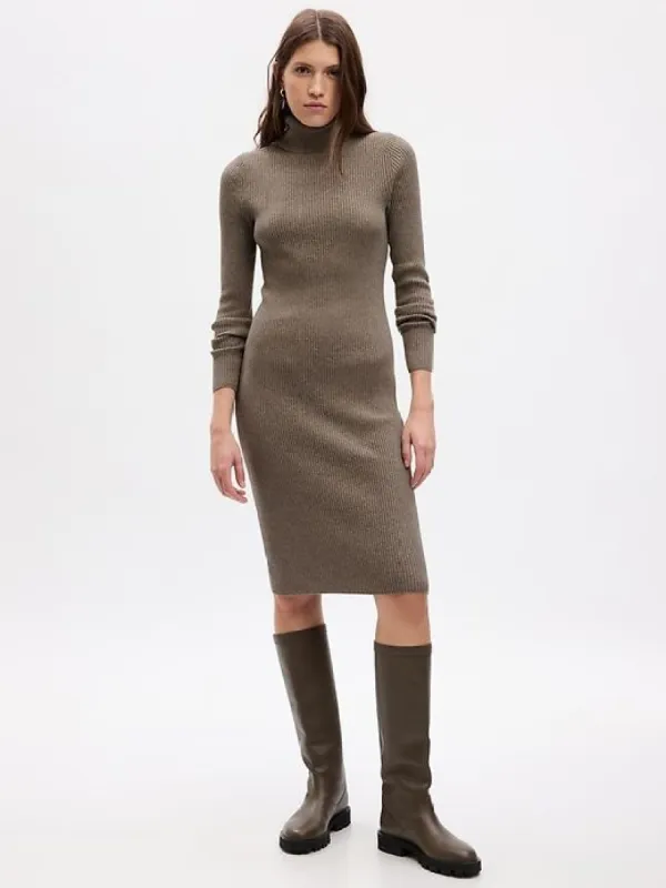 Turtleneck Rib Midi Sweater Dress sold by GAP