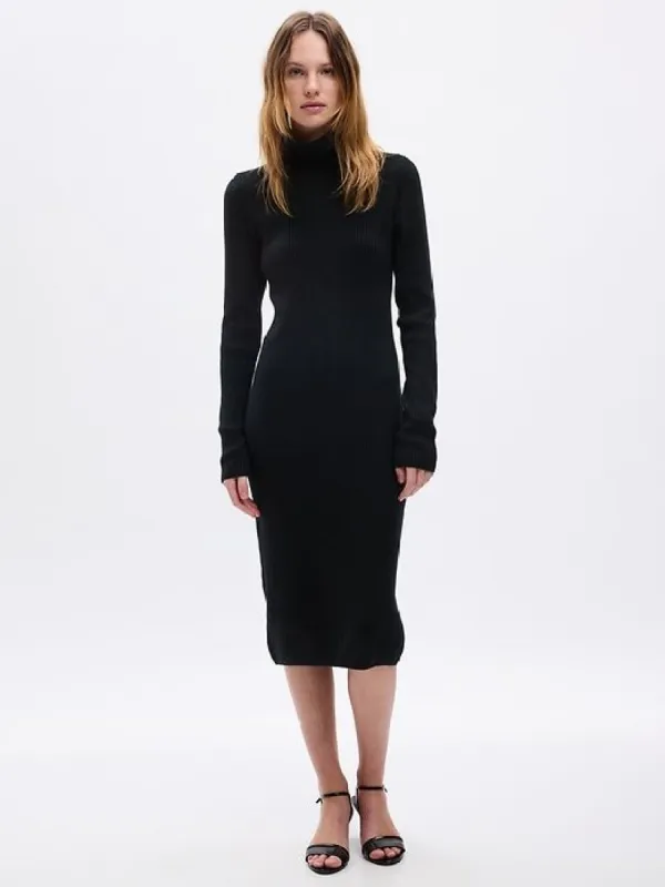 Turtleneck Rib Midi Sweater Dress sold by GAP