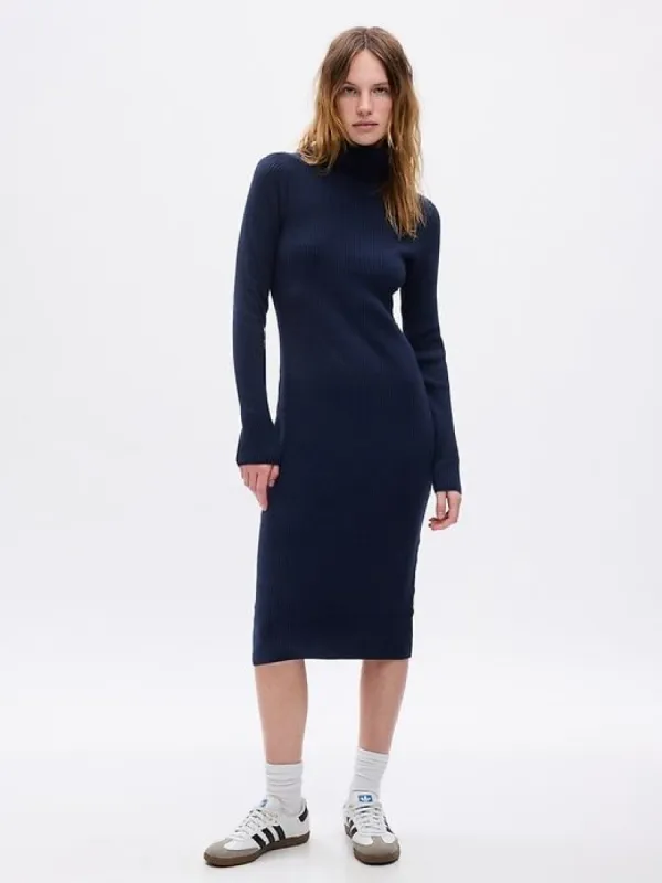 Turtleneck Rib Midi Sweater Dress sold by GAP