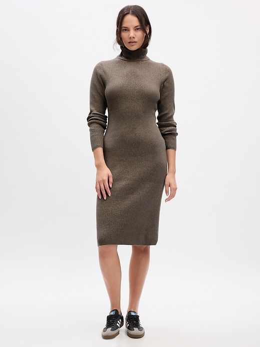 Turtleneck Rib Midi Sweater Dress sold by GAP product image thumbnail 5