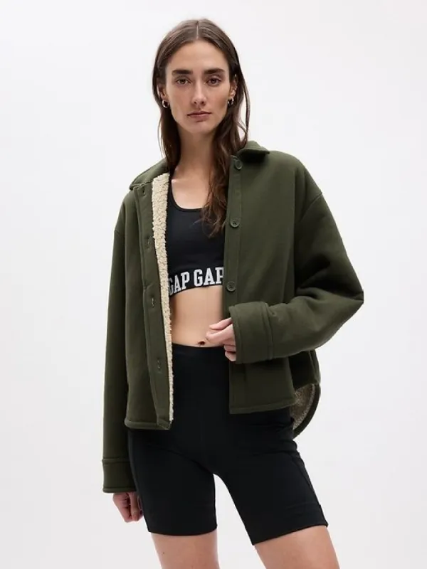 Sherpa-Lined Shirt Jacket sold by GAP