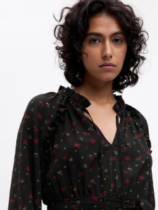Satin Tie-Neck Midi Dress sold by GAP