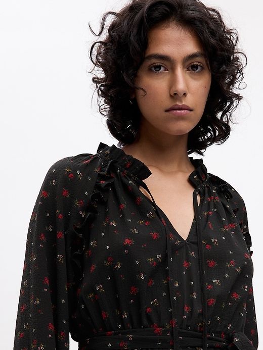 Satin Tie-Neck Midi Dress sold by GAP product image thumbnail 4