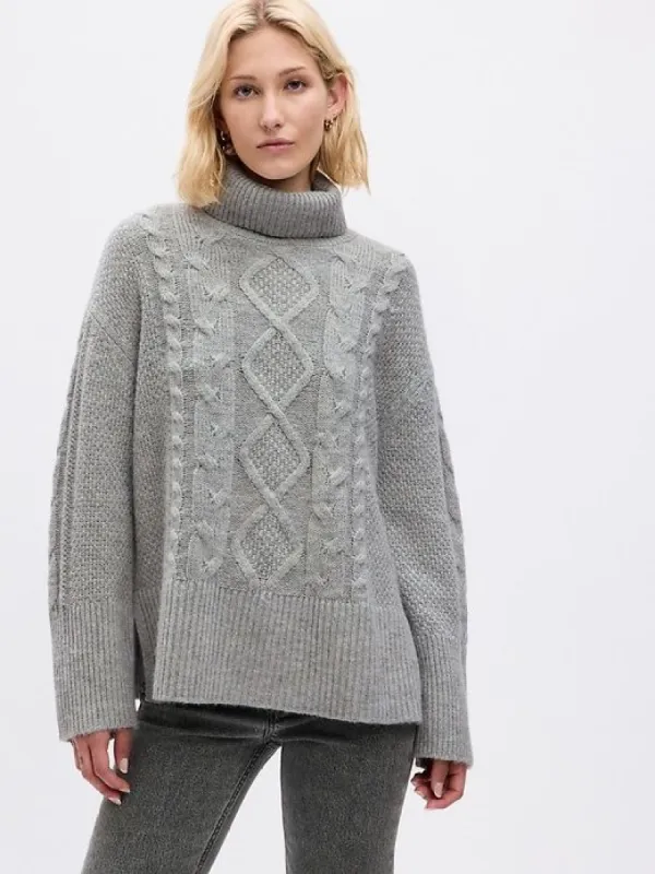 24/7 Split-Hem Cable-Knit Sweater sold by GAP