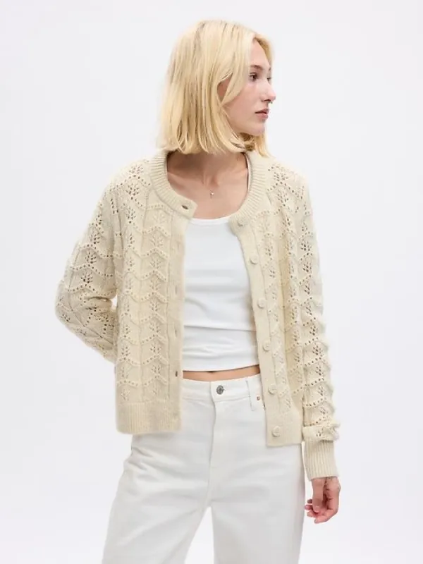 Pointelle Sweater Cardigan sold by GAP