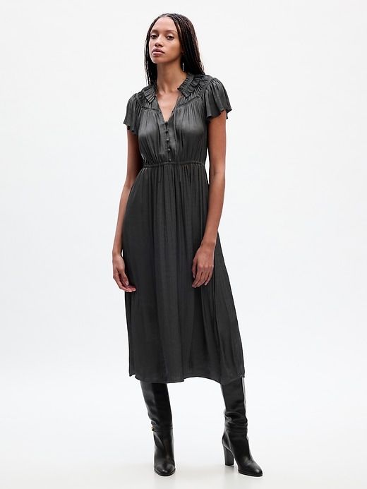 Ruffle-Neck Midi Dress sold by GAP