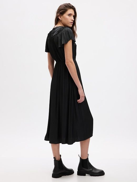 Ruffle-Neck Midi Dress sold by GAP product image thumbnail 3