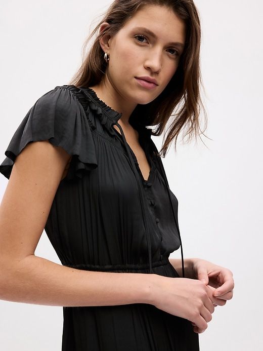 Ruffle-Neck Midi Dress sold by GAP product image thumbnail 4