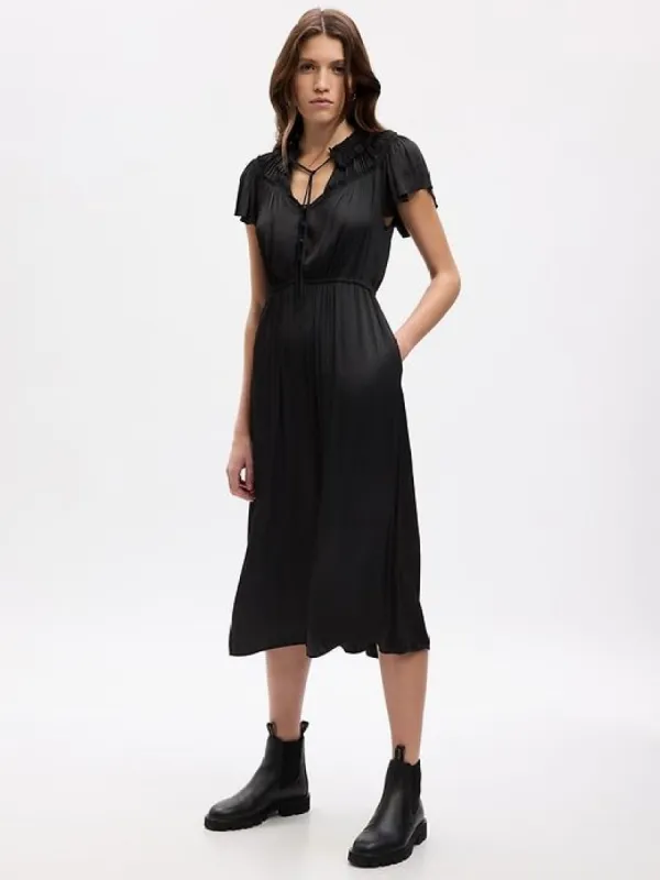 Ruffle-Neck Midi Dress sold by GAP